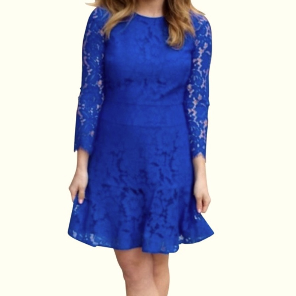 J Crew cobalt blue lace dress